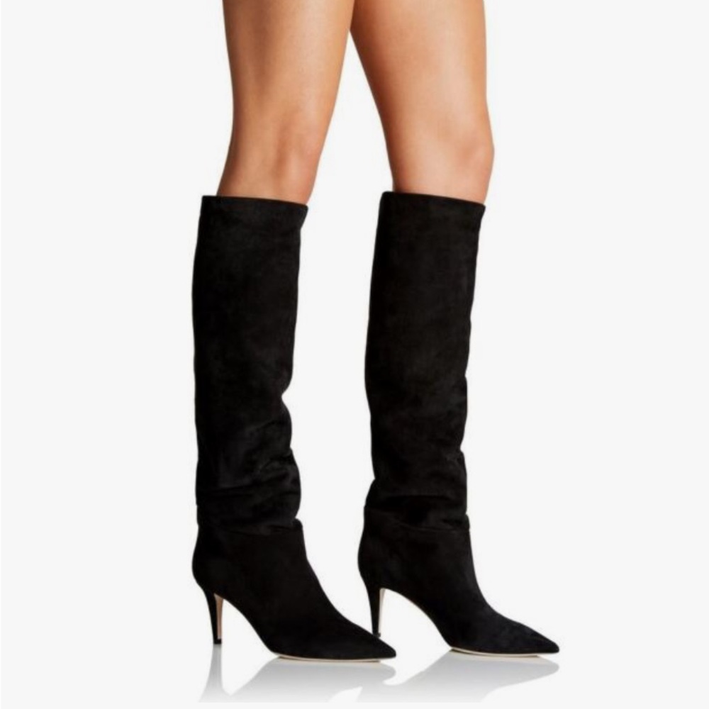 Tamara Mellon Black Heeled Boots with Pointed Toe and High Heel